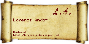 Lorencz Andor névjegykártya