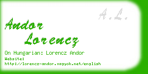 andor lorencz business card